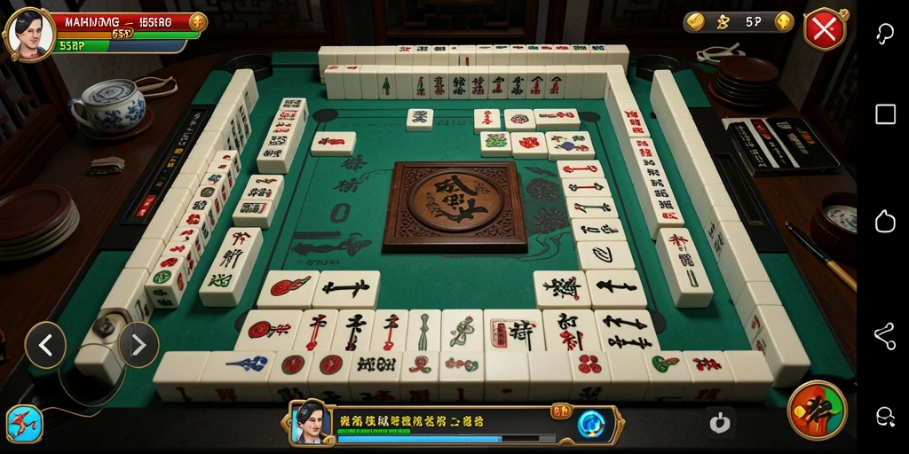 Screenshot 55RP menampilkan gameplay Mahjong yang dinamis dan menarik.