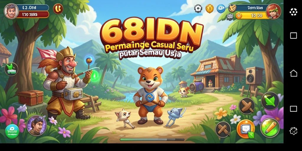 Tampilan gameplay menarik dari 68IDN yang penuh warna.