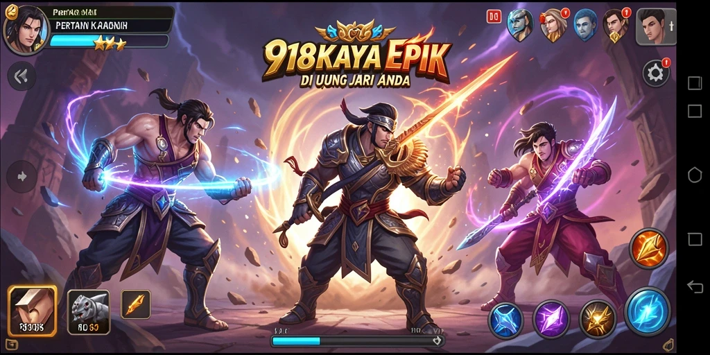 Tampilan aksi pertarungan mendebarkan dalam gameplay 918KAYA.