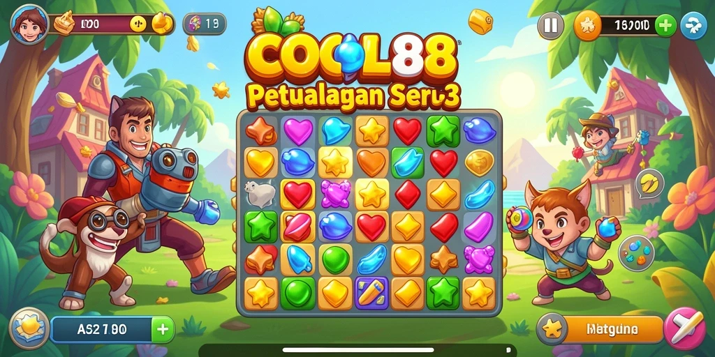 Tampilan gameplay seru dari COCOL88 dengan warna-warna cerah.