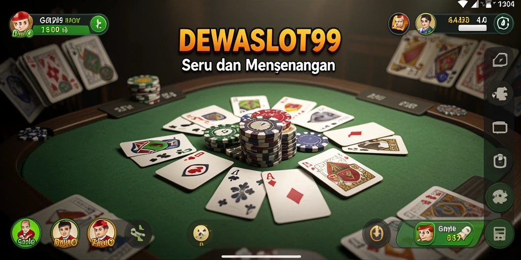Tampilan gameplay seru dalam permainan Gaple DEWASLOT99.