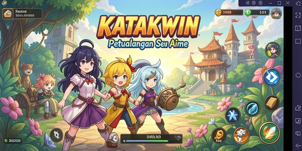 Gameplay KATAKWIN yang menarik dan penuh warna dalam dunia anime.
