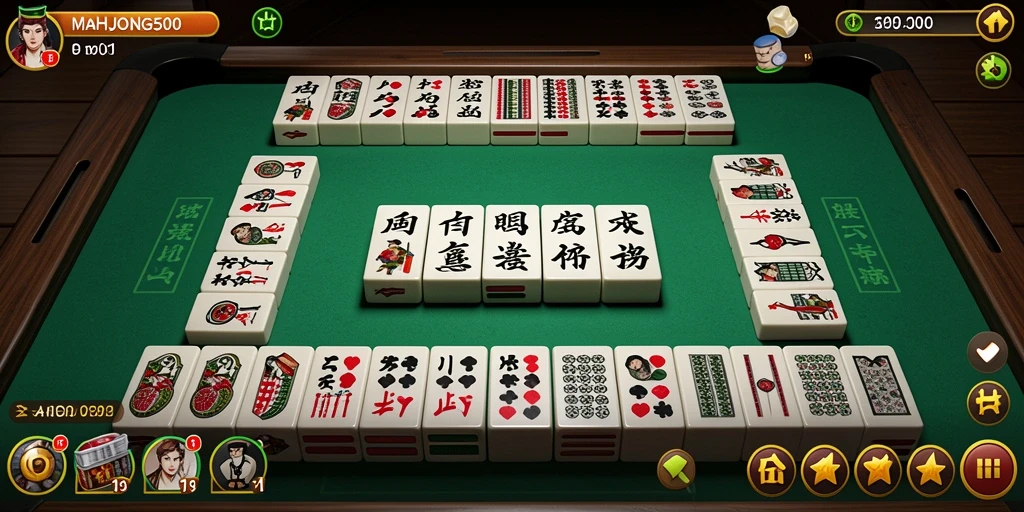 Tampilan gameplay seru dan interaktif dalam MAHJONG500.