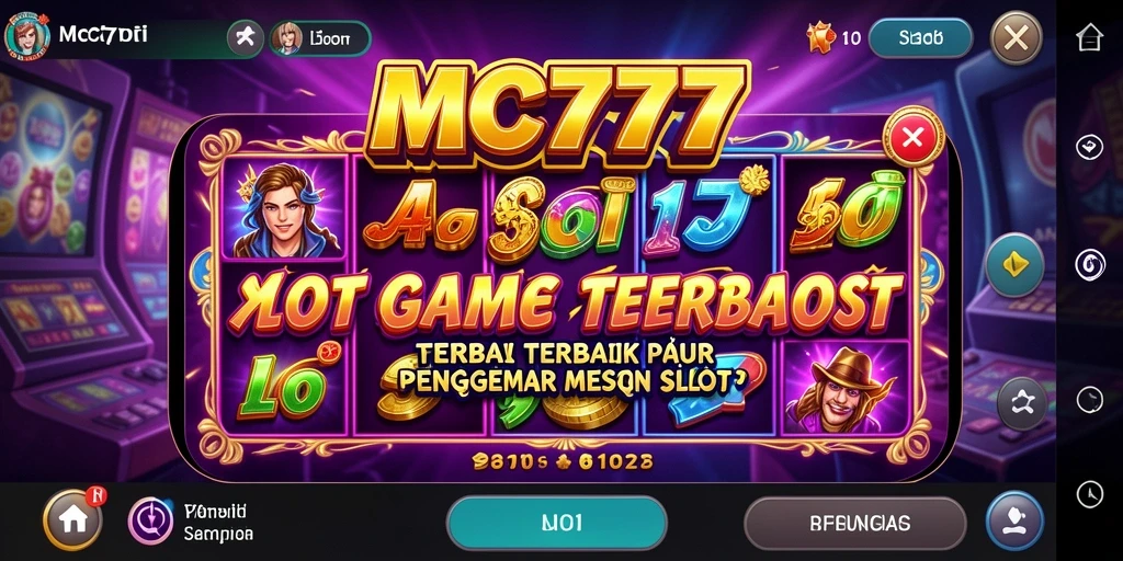 Tangkapan layar gameplay MC777 yang menampilkan mesin slot dan fitur bonus menarik.
