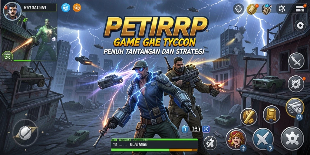 Screenshot utama PETIRRP menampilkan gameplay seru sebagai game Tycoon.