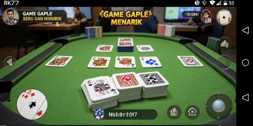 Tampilan menarik dari gameplay Gaple RK77 yang seru.