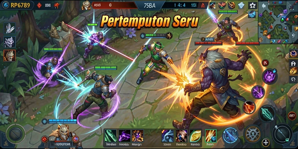 Tampilan gameplay menarik dari <strong>RP6789</strong> dengan pertempuran intens di arena.
