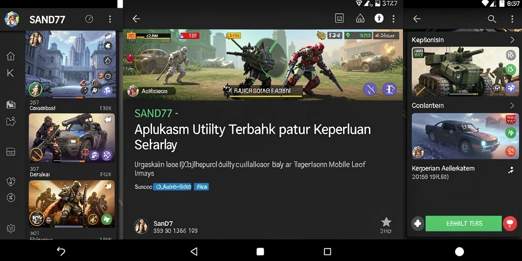 Tampilan utama SAND77 yang sederhana dan fungsional.