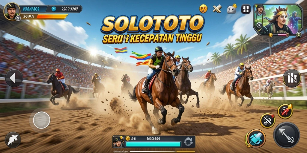 Gameplay menarik dan intens dari game balapan SOLOTOTO.