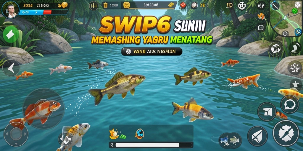Tampilan gameplay SVIP6 yang menampilkan keseruan memancing.