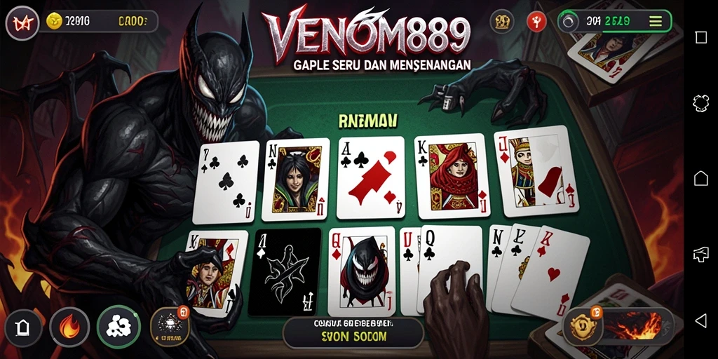 Tampilan gameplay seru dalam permainan Gaple VENOM889.