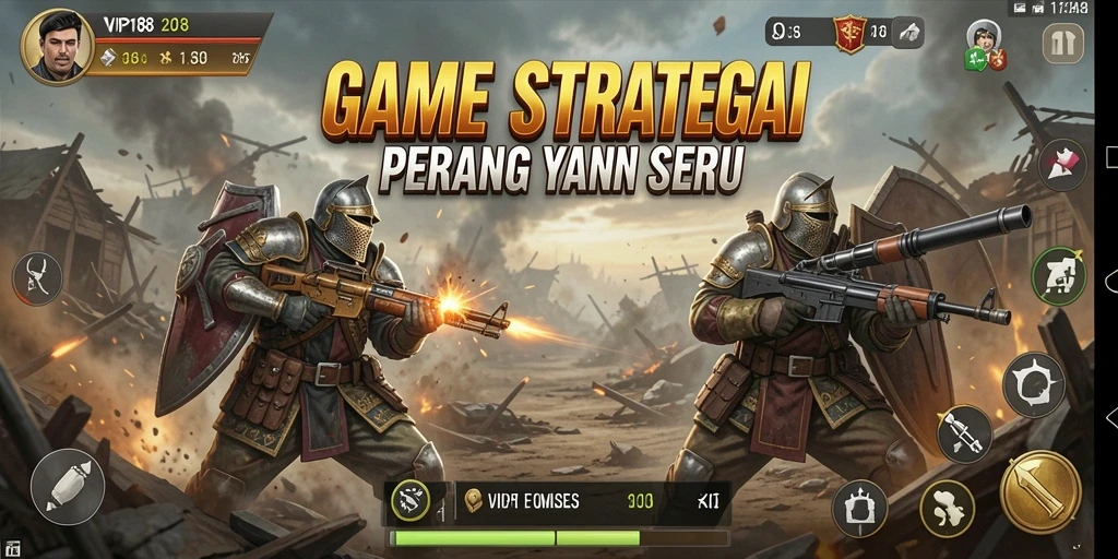 Gameplay epik yang menampilkan strategi pertempuran SLG.