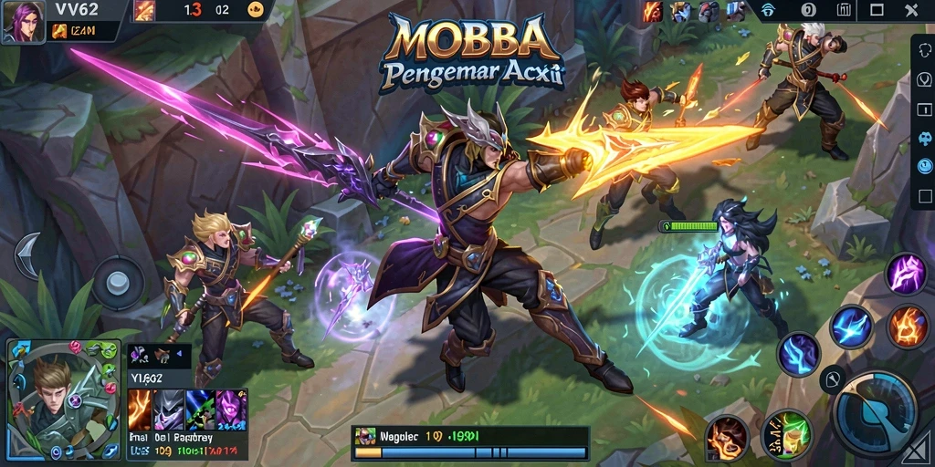 Tampilan gameplay seru dengan aksi pertarungan karakter yang dinamis.