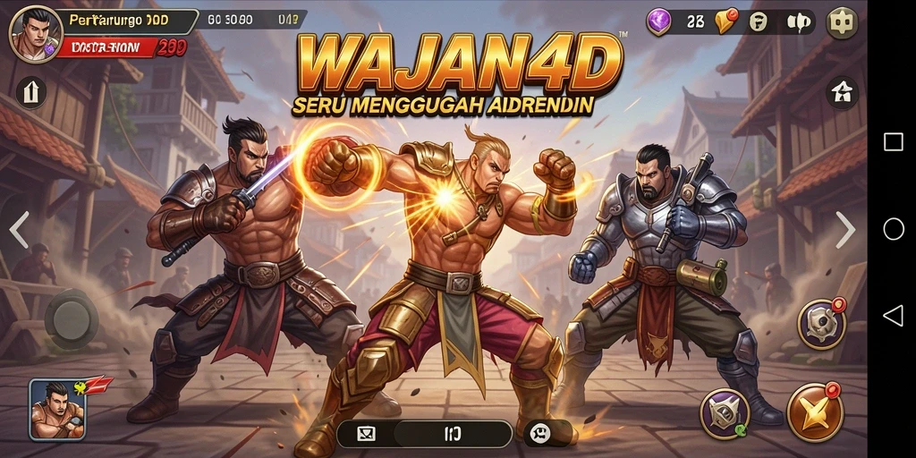Tangkapan layar dari gameplay WAJAN4D yang penuh aksi pertarungan.
