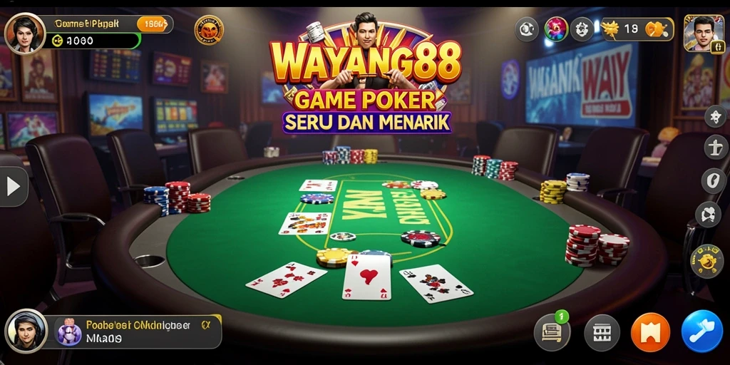 Screenshot menampilkan gameplay poker yang seru dan interaktif.